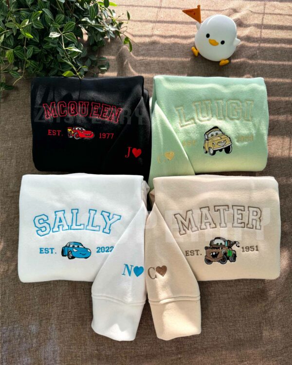 MC Queen & Sally & Mater & Luigi- Embroidered Sweatshirt