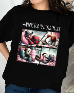 Waiting For Halloween Michael Myers, Freddy Krueger, Jason Vooheers, Chucky – Halloween Shirt