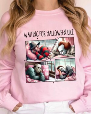 Waiting For Halloween Michael Myers, Freddy Krueger, Jason Vooheers, Chucky – Halloween Shirt