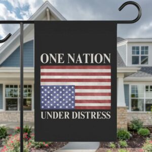 One Nation Under Distress House Garden Flag, Upside Down American Flag