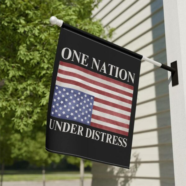 One Nation Under Distress House Garden Flag, Upside Down American Flag