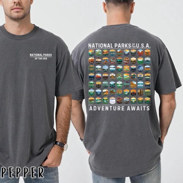 National Parks Of The USA T-Shirt, National Parks Camping – 2 Sides T-shirt