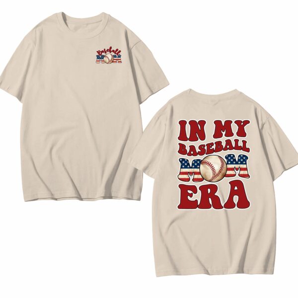 In My Baseball Mom Era 2 Sides Graphic Shirt, Baseball Mama Sweatshirt, Baseball Game Day Hoodie, Tee For Sport Lovers, Unisex Women/Men Top