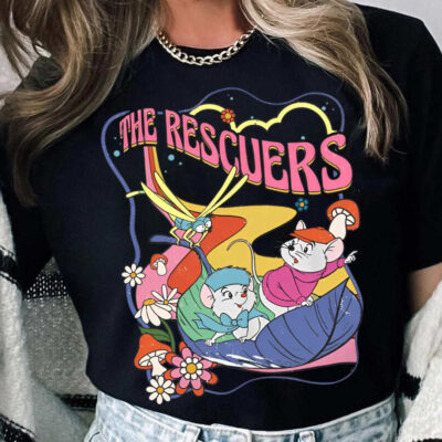 Mouse Leaf Boat The Rescuers Bernard Bianca T-Shirt