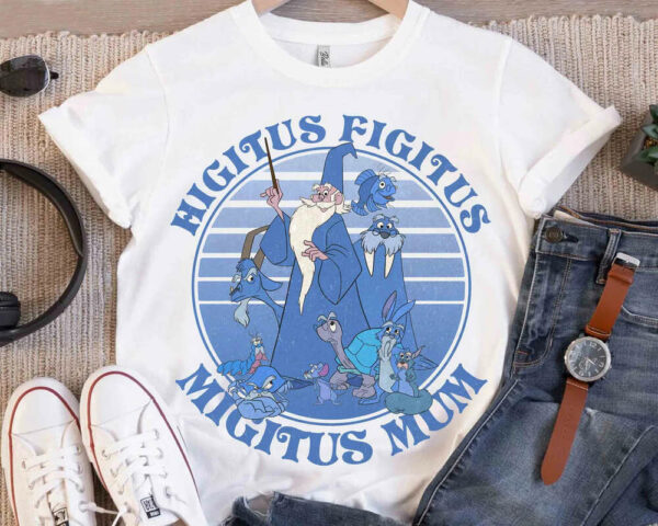 Higitus Figitus Migitus Mum Retro 90s Merlinn T-shirt, The Sword In The Stone, Unisex T-shirt Family, Matching Family Shirts, Vacation Trip Sweatshirt, Trip shirt