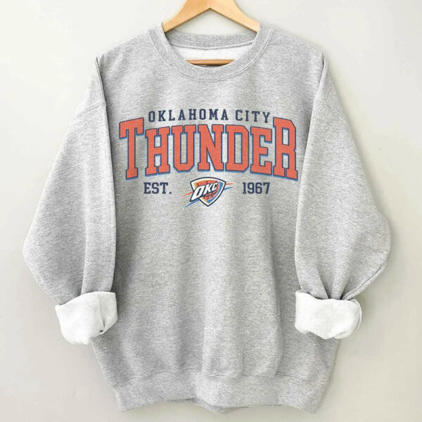 Vintage 90s Oklahoma City Thunder Shirt, Crewneck Thunder Sweatshirt, Hoodie Retro For Women And Men Basketball Christmas T-Shirt
