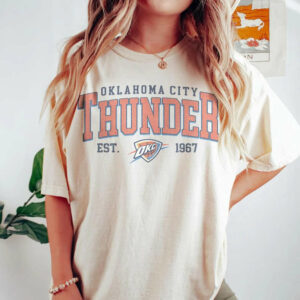 Vintage 90s Oklahoma City Thunder Shirt, Crewneck Thunder Sweatshirt, Hoodie Retro For Women And Men Basketball Christmas T-Shirt