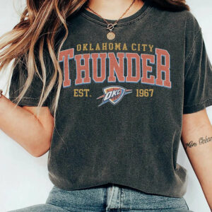 Vintage 90s Oklahoma City Thunder Shirt, Crewneck Thunder Sweatshirt, Hoodie Retro For Women And Men Basketball Christmas T-Shirt
