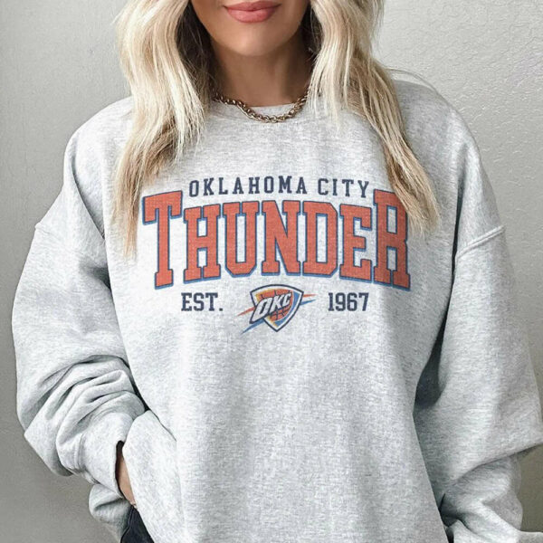 Vintage 90s Oklahoma City Thunder Shirt, Crewneck Thunder Sweatshirt, Hoodie Retro For Women And Men Basketball Christmas T-Shirt