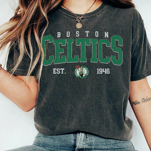 Vintage 90s Boston Celtics Shirt, Crewneck Boston Celtics Sweatshirt, Christmas Gift For Celtics Fan, Basketball Sweatshirt T-Shirt