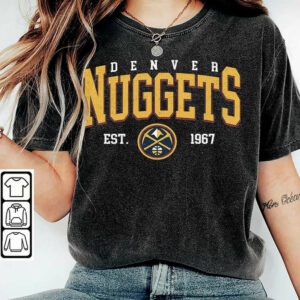Vintage 90s Denver Nuggets Shirt, Retro Basketball Sweatshirt, Crewneck Hoodie for Men and Women, Nuggets Fan Gift T-Shirt