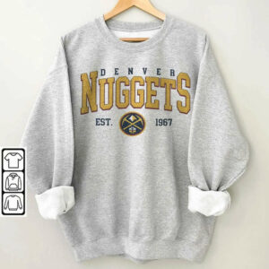 Vintage 90s Denver Nuggets Shirt, Retro Basketball Sweatshirt, Crewneck Hoodie for Men and Women, Nuggets Fan Gift T-Shirt