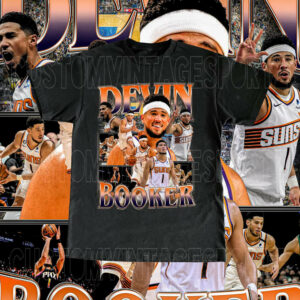 Vintage Devin Booker T-Shirt Version 2, High Quality T Shirt Custom Vintage Design Player Basketball Fan Gift T-Shirt