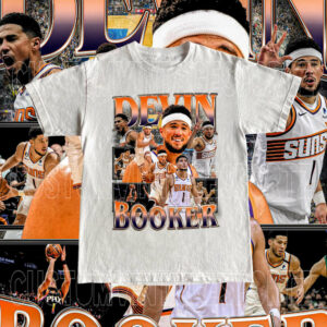 Vintage Devin Booker T-Shirt Version 2, High Quality T Shirt Custom Vintage Design Player Basketball Fan Gift T-Shirt
