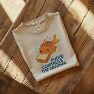 Pudge Controls The Weather Fish Lilo & Stitch Embroidered T-Shirt