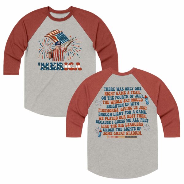 Sandlot Hambino ‘Merica 4th Of July 2 Sides – Raglan Long Sleeve