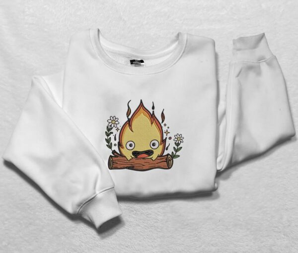 Calcifer Character Embroidered T-Shirt