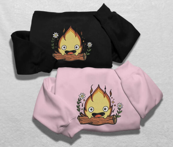 Calcifer Character Embroidered T-Shirt
