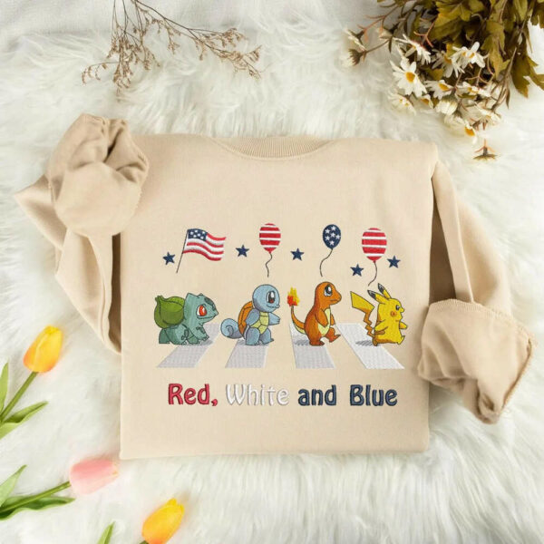 P0kem0nn Character Embroidered Sweatshirt T-Shirt