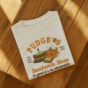 Pudge’s Sandwich Shop Embroidered T-Shirt