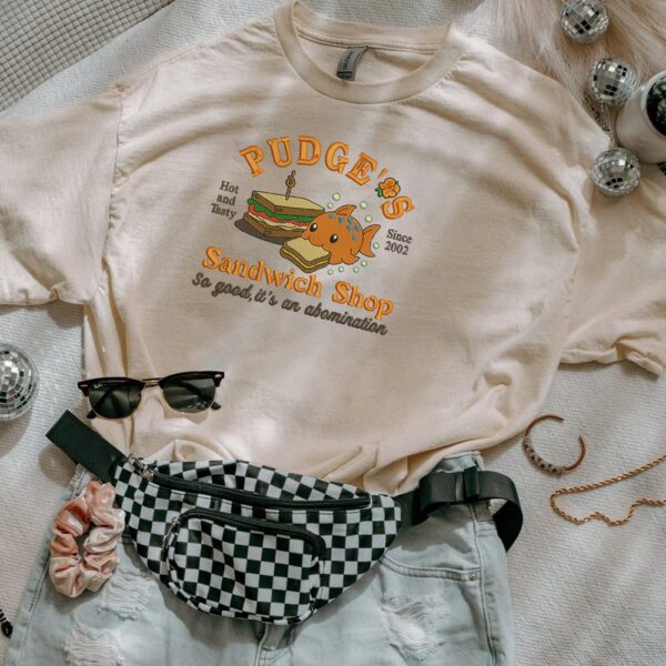 Pudge’s Sandwich Shop Embroidered T-Shirt