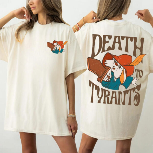 Retro 70s Skippy Rabbit Death To Tyrants Shirt, Robin Hood 2 Sides T-shirt