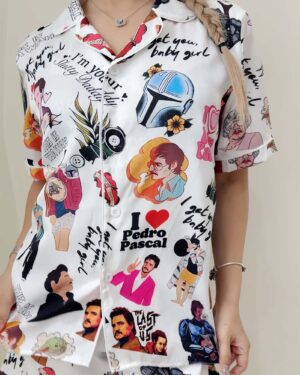 Pedro Pascal Meme Satin Short Pajamas