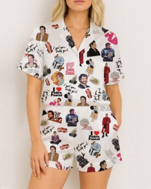 Pedro Pascal Meme Satin Short Pajamas