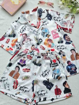 Pedro Pascal Meme Satin Short Pajamas